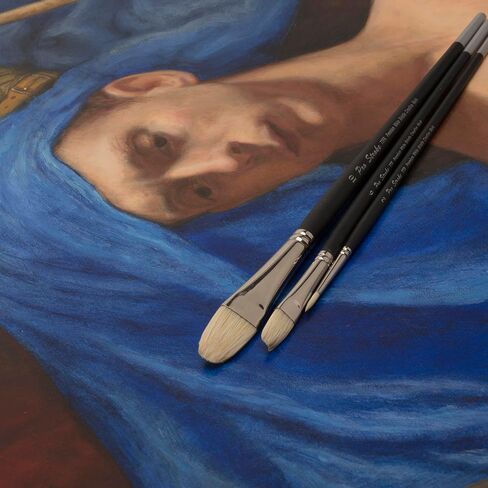 Creative Mark Mark Pro Stroke Premium White Chungking Hog Bristle Artist Paint Brush - مجموعة مسطحة من 5 - فرشاة شعرية طبيعية مع التحكم الكبير في الزيوت والألوان المائية والأكريليكات والألكينز والكازين in Kuwait