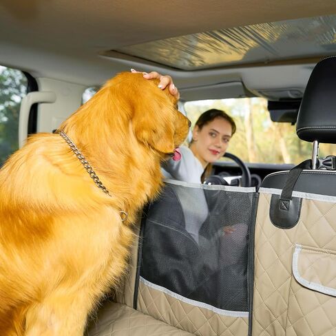 Dog Car Seat Cover for Back Seat Pet Cover for Dogs Hard Bottom Extender Seat Covers Car Seat Protector Waterproof Dog Hammock for Car SUV Truck Traveling Camping Black in Saudi Arabia