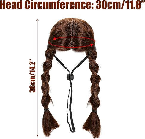 مضحك الكلب والقطط الضفائر الباروكة - تصميم غطاء الرأس البني للقطط والكلاب الصغيرة فقط ، وملحقات شعر الحيوانات الأليفة لطيف ، وأزياء الأزياء ، ولعب الملابس في عيد الهالوين ، عيد الميلاد ، ديكور الحفلات (ضفائر مزدوجة) in Kuwait