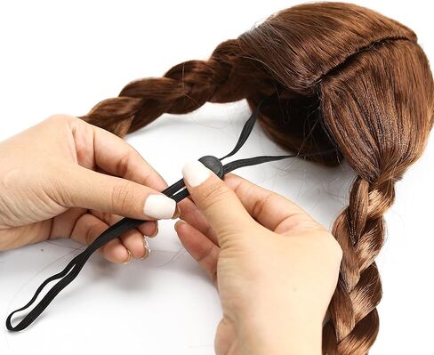 مضحك الكلب والقطط الضفائر الباروكة - تصميم غطاء الرأس البني للقطط والكلاب الصغيرة فقط ، وملحقات شعر الحيوانات الأليفة لطيف ، وأزياء الأزياء ، ولعب الملابس في عيد الهالوين ، عيد الميلاد ، ديكور الحفلات (ضفائر مزدوجة) in Kuwait