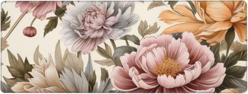 Gaming Mouse Pad, Large Non-Slip Rubber Base Mousepad, Keyboard Mouse Mat, Desk Pad with Stitched Edges, 31.5x11.8inch,Flowers in Saudi Arabia