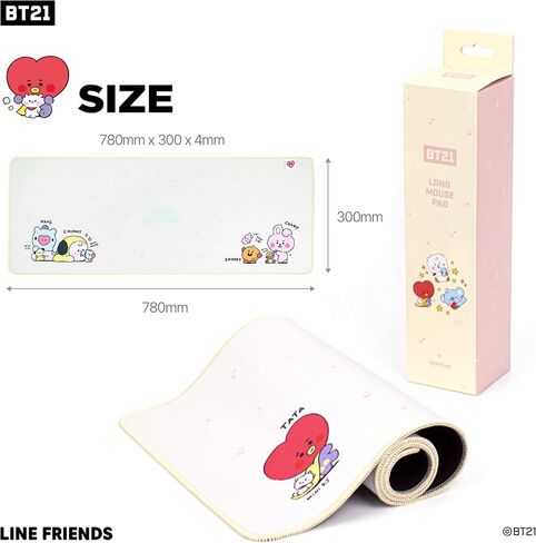 Hamee BT21 MY LITTLE BUDDY SERIES Desk Mat [Laptop Computer Gaming Mouse Mat] [Large Office Accessories] [Cute Non-Slip Rubber Base Mouse Pad] Keyboard Mat Mousepad [BT21 Desk Pad] [BT21 TATA RJ KOYA] in Kuwait