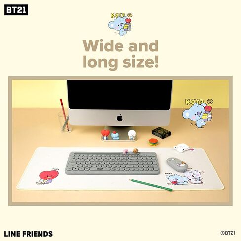 Hamee BT21 MY LITTLE BUDDY SERIES Desk Mat [Laptop Computer Gaming Mouse Mat] [Large Office Accessories] [Cute Non-Slip Rubber Base Mouse Pad] Keyboard Mat Mousepad [BT21 Desk Pad] [BT21 TATA RJ KOYA] in Kuwait