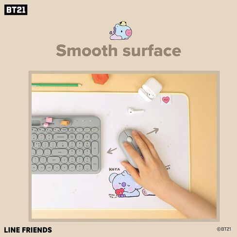 Hamee BT21 MY LITTLE BUDDY SERIES Desk Mat [Laptop Computer Gaming Mouse Mat] [Large Office Accessories] [Cute Non-Slip Rubber Base Mouse Pad] Keyboard Mat Mousepad [BT21 Desk Pad] [BT21 TATA RJ KOYA] in Kuwait