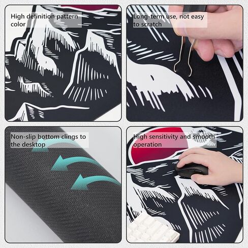 Womier Mouse Pad Maming لوحة مكتب كبيرة ، حصيرة مكتب لوحة مفاتيح قابلة للغسل ، فأر أنيمي مع قاعدة مطاطية مضادة للانزلاق ، الماوس الكبير للمكتب والمنزل (35.4x15.7x0.12 بوصة) in Kuwait