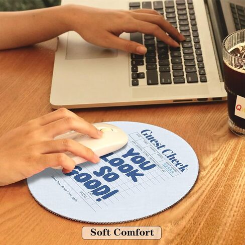 Pink Mouse Pad, Preppy Mouse Pad, You're Like Really Pretty Guest Check Small Round Mouse Pads for Desk, Pink Office Supplies and Accessories, 7.9x7.9 Inches in Saudi Arabia