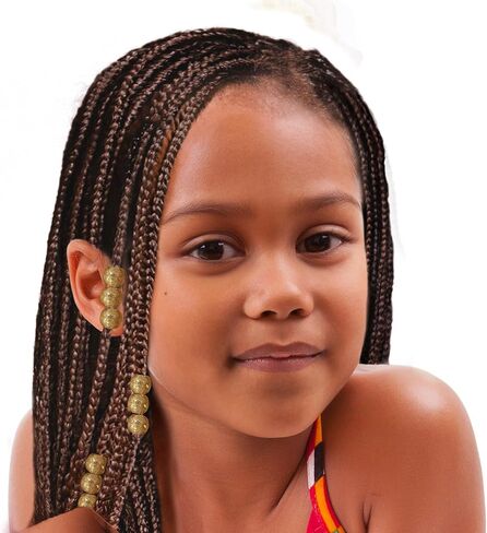 Donna Pony Beads Kit for DIY Hair Braiding - 13x11mm Plastic Beads, Quick Beaders for Kids in Blue in Kuwait