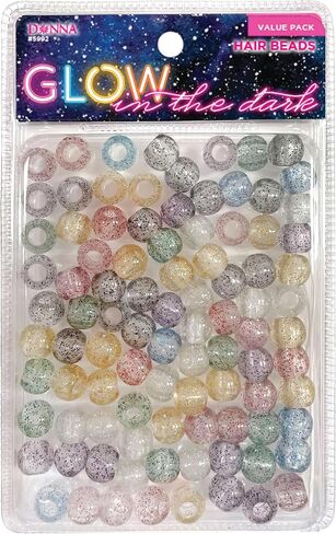 Donna Pony Beads Kit for DIY Hair Braiding - 13x11mm Plastic Beads, Quick Beaders for Kids in Blue in Kuwait