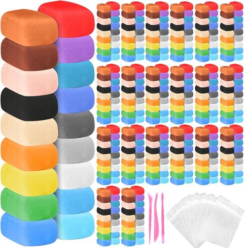 Poen 48 Pcs Air Dry Clay Kit Multi Colors Ultra Light Modeling Clay for Kids DIY Safe Soft Clay with Sculpting Tool Back to School Gift for Kids Adults Artists Art Crafts in Kuwait