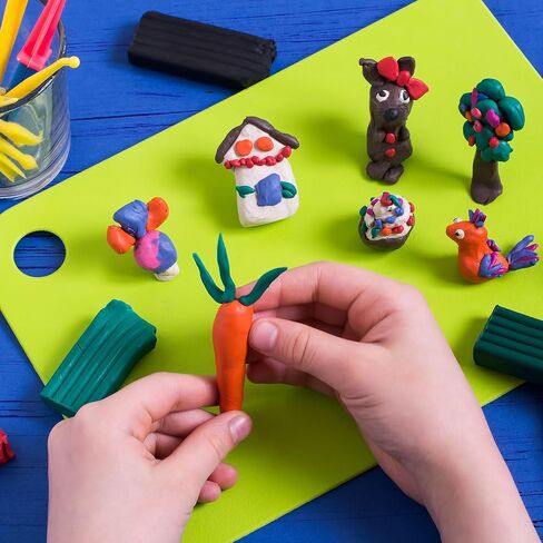 Poen 48 Pcs Air Dry Clay Kit Multi Colors Ultra Light Modeling Clay for Kids DIY Safe Soft Clay with Sculpting Tool Back to School Gift for Kids Adults Artists Art Crafts in Kuwait