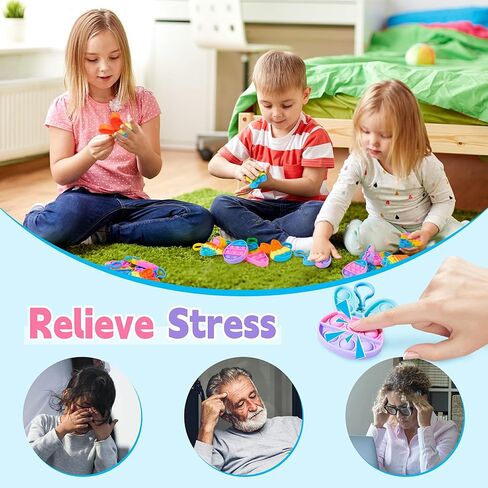 Kids Easter Basket Stuffers,12 Pcs Easter Fidget Toys for Easter Egg Fillers,Bulk Sensory Keychain Set,Easter Egg Hunt,Party Favors,Goodie Bag Stuffers,Classroom Prize for Toddler Boy Girls Teens in Kuwait