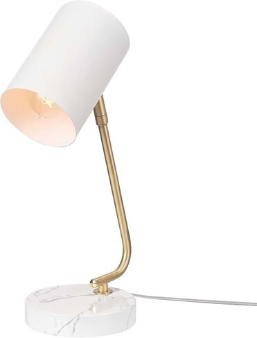 Globe Electric Novogratz x 65784 Athena 15 "مصباح مكتب ، ظل أبيض ، ذراع نحاسي ، قاعدة رخامية بيضاء in Kuwait