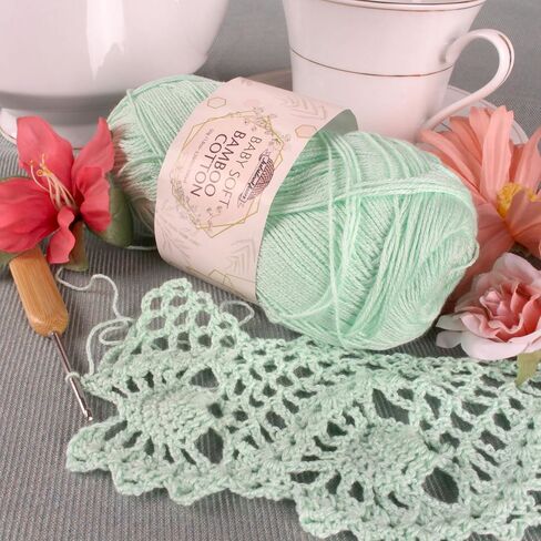 JubileeYarn Baby Soft Bamboo Cotton Yarn - 50g/Skein - Cotton White - 4 Skeins in Saudi Arabia