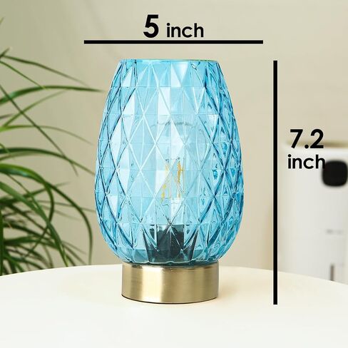 Set 2, Battery Operated Table Lamp with Timer for Home Decoration, Vintage Cordless LED Glass Lamps for Living Room Bedroom Bedside Entryway, Wireless Accent Night Light for Desk Nightstand Shelf in Saudi Arabia