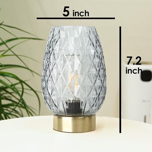Set 2, Battery Operated Table Lamp with Timer for Home Decoration, Vintage Cordless LED Glass Lamps for Living Room Bedroom Bedside Entryway, Wireless Accent Night Light for Desk Nightstand Shelf in Saudi Arabia