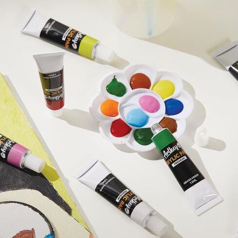 مجموعة الطلاء Artkey Acrylic - 24 ألوانًا نابضة بالحياة (12 مل/0.4 أوقية) ، أصباغ غنية ومهنية ، دهانات أكريليك للبنوك الصخرية الخشبية الطينية الطين الطلاء الفنية الطلاء - لوازم الفن in Kuwait