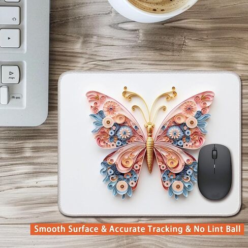 Rabbit and Flowers Design, Small Gaming Mouse Pad Portable Mouse Pad Travel Mouse Pad for Laptop Non Slip Mouse Pad, 26x21cm in Saudi Arabia