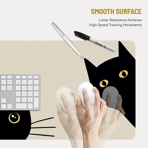 Mousepad Desk Mat Gaming Large Keyboard Cute Office Desktop Computer Laptop Cat XXL Long Giant Big Kawaii Aesthetic Girly Pretty Design Women Girl Gamer Oversized Wide 30x12'' Mousepad in Saudi Arabia