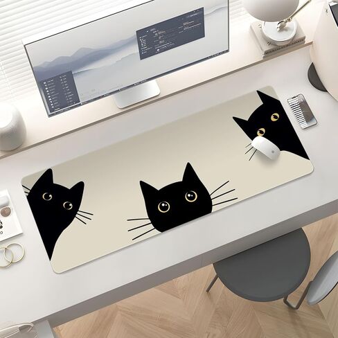Mousepad Desk Mat Gaming Large Keyboard Cute Office Desktop Computer Laptop Cat XXL Long Giant Big Kawaii Aesthetic Girly Pretty Design Women Girl Gamer Oversized Wide 30x12'' Mousepad in Saudi Arabia