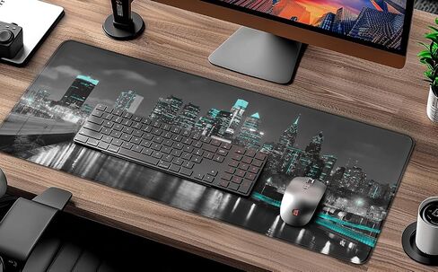 Philadelphia Deskd Pad ، حصيرة مكتب فأر المدينة غير المنقولة للوحة المفاتيح ، موسيباد مع قاعدة مطاطية مضادة للانزلاق وحواف مقطعة ، 31.5 × 11.8 بوصة ، سميكة 3 مم ، لوحة مفاتيح للعمل ، اللعبة ، اللعبة in Kuwait