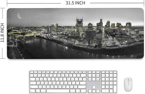 Philadelphia Deskd Pad ، حصيرة مكتب فأر المدينة غير المنقولة للوحة المفاتيح ، موسيباد مع قاعدة مطاطية مضادة للانزلاق وحواف مقطعة ، 31.5 × 11.8 بوصة ، سميكة 3 مم ، لوحة مفاتيح للعمل ، اللعبة ، اللعبة in Kuwait