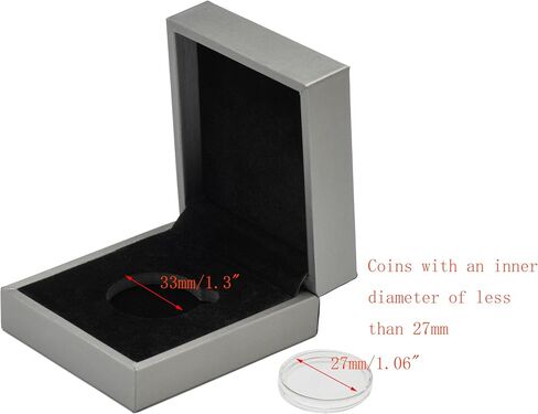 PU Coin Presentation Display Box Holder with Capsule for 40mm (Grey) in Saudi Arabia