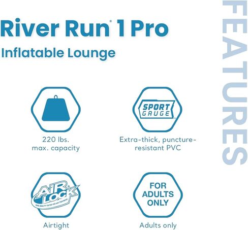 Intex 56843EP RIVER RUN 1 صالة عائمة قابلة للنفخ: GoPro/Phone Mount-حامل كوب مدمج ومقصورة تخزين-مقابض إمساك متينة-موصلات سهلة الاستخدام-سعة وزن 220 رطل in Kuwait