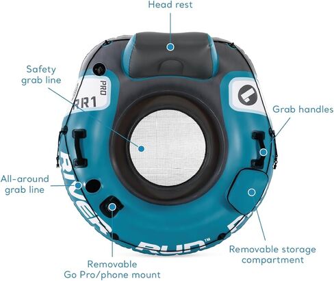 Intex 56843EP RIVER RUN 1 صالة عائمة قابلة للنفخ: GoPro/Phone Mount-حامل كوب مدمج ومقصورة تخزين-مقابض إمساك متينة-موصلات سهلة الاستخدام-سعة وزن 220 رطل in Kuwait