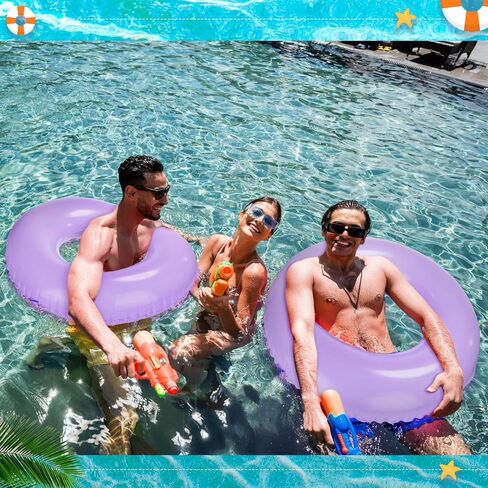 ShinyRelief 4 Pcs Inflatable Swim Tube Pool Tube, 33 Inch Swim Rings Pool Floaties, Colorful Ring Pool Float Floating Inner Tubes for Swimming Pool Party Decorations in Kuwait