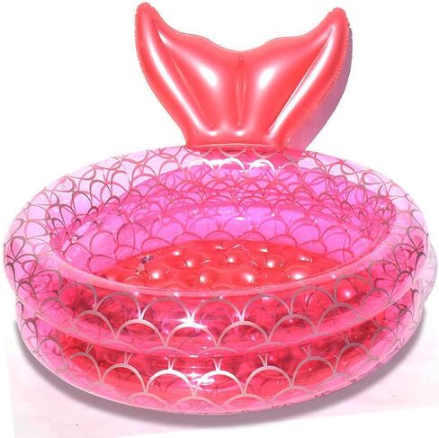 Inflatable Backyard Kiddie Mermaid Pools, Garden Round Swimming Pool for Kids, Kiddie Paddling Pool Indoor&Outdoor Baby Ball Pit Pool (35 inch) in Saudi Arabia