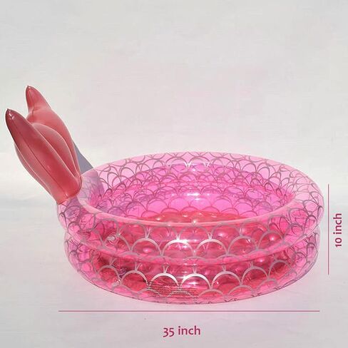 Inflatable Backyard Kiddie Mermaid Pools, Garden Round Swimming Pool for Kids, Kiddie Paddling Pool Indoor&Outdoor Baby Ball Pit Pool (35 inch) in Saudi Arabia