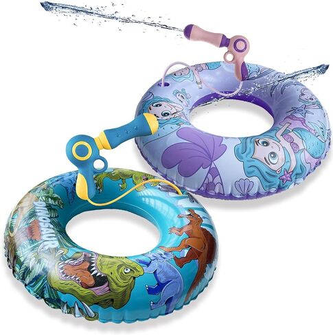 Inflatable Pool Float with Water Gun, Floaties for Adults Teens and Kids, Pool Toys for Kids Ages 8-12, Beach Inner Pool Tubes for Floating, Summer Fun Pool Party Swim Ring in Kuwait