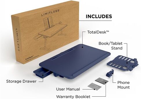 Limitless TotalDesk Portable Modern Workstation and Lap Desk with Adjustable Height & Tilt (Black) in Saudi Arabia