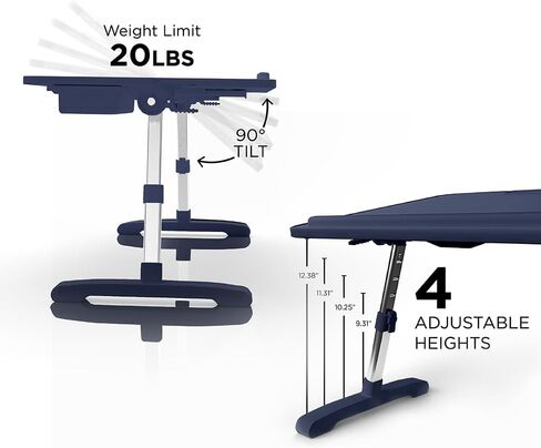 Limitless TotalDesk Portable Modern Workstation and Lap Desk with Adjustable Height & Tilt (Black) in Saudi Arabia