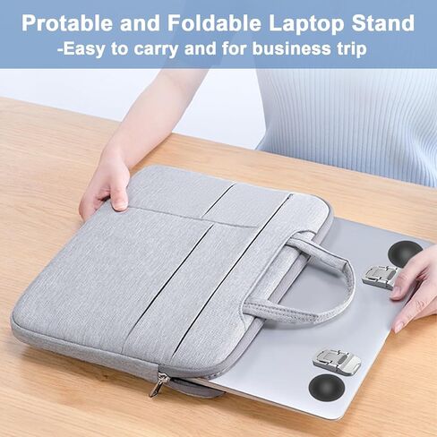 Mini Portable Laptop Stand for Desk Computer Keyboard Stand - Zinc Alloy Keyboard Riser with 2 Adjustable Angles Foldable Invisible Laptop Riser for MacBook, Apple, Dell, HP, Lenovo and More (Black) in Saudi Arabia