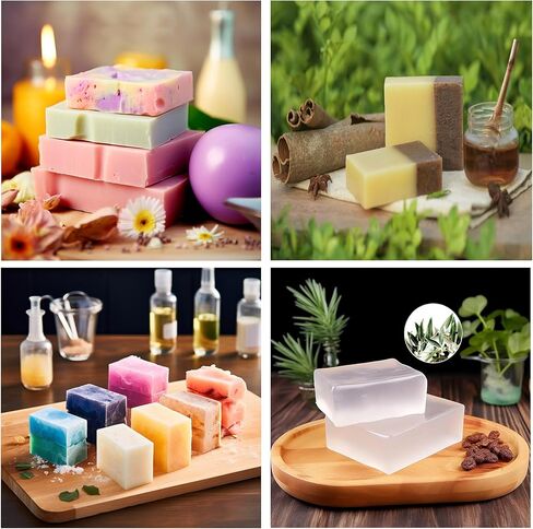 Mixed Scent Soap Base DIY Handmade Soap with Goat Milk & Honey & Peach & Cologne, Moisturizing Melt and Pour Soap Base for Soap Making 4pack in Saudi Arabia