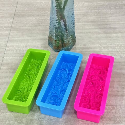 مرنة مستطيلة مستطيلة الصابون الصابون السيليكون الزهور الحرف الفنية الصابون الصابون صابون صندوق الخشب لصناعة الصاب in Kuwait