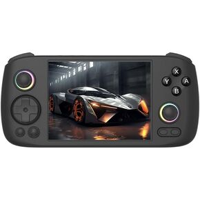 RG 406H Retro Handheld Game Console with 4-inch IPS Screen RGB Lighting Handheld Retro Gaming Console with Android 13 System and 128G TF Card 5000mAh Battery White