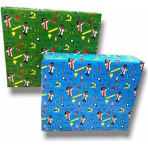 Makena Prints All Occasion Science, Technology, Enginerring, Math, Computer Science S.T.E.M Premium Wrapping Paper with Cut Lines on Reverse (30 inches by 16 feet; 40sq ft per roll) for Birthdays, Weddings, Bridal Showers, Baby Showers, and more (Blue)