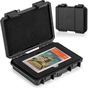 Graded Card Storage Box - Sports Trading Card Slab Case Compatible with PSA CSG BGS SGC Magnetic Card Holder & Top Loaders, Waterproof Boxes - 2 Custom Graded Cards Case Compartments