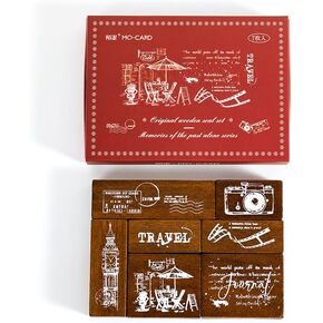 Alideco Vintage Floral Stationery Wooden Stamp DIY Decorative Prints Stamps Set for Journaling Crafts Card Making Painting Teaching (mimihuayuan)