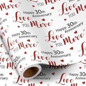 RUSPEPA Wrapping Paper Roll for 1st Anniversary - 17 Inches x 16.4 Feet - Happy 1st Anniversary Love you More Design on Durable Paper for Wedding Anniversary, Valentine's Day and Special Occasions in Kuwait