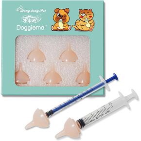 Doggiema Silicone Feeding Nipple and Syringes for Newborn Kittens, Puppies, Rabbits, Small Animals Dongdong pet