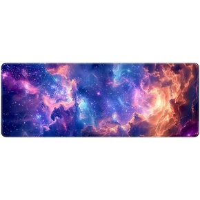 PERFECTSIGHT Star Cloud Large Mouse Pad, Dazzling Starry Sky Desk Mat, Aesthetic Galaxy Keyboard Computer Gaming Mouse Pad, Full Desk Mousepad Non Slip Writing Pad for Office Home 31.5" x 11.8"