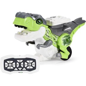Top Race Remote Control Dinosaur Programming Robot - RC T rex Dinosaur Toy for Kids with Lights & Roaring - STEM Learning Toy with 2.4 GHz Remote Dinosaur, Fun Actions, Green