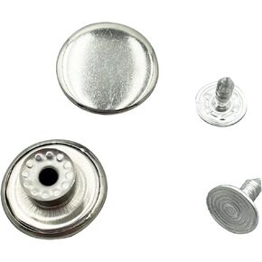 20 Set Jeans Button Tack Buttons Snap Fastener Press Studs Metal Replacement Kit, Diameter 17MM(0.67 Inch) PT1516