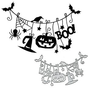 Halloween Boo Dies Metal Die Cuts, Halloween Boo Cutting Dies Cut Stencils for DIY Scrapbooking Cards Photo Album Decorative Embossing Paper Dies for Scrapbooking Card Making