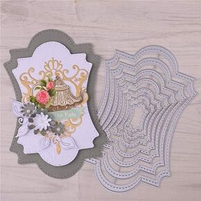 Frame Die Cut for Card Making, Hollow Out Metal Cutting Dies Congratulations Die Cuts Happy Birthday Embossing Stencils Template for DIY Scrap-Booking Decor Wedding Birthday Blessing Card