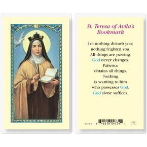 WJ Hirten E24-548 Saint Teresa of Avila ، Clear Holy Cards