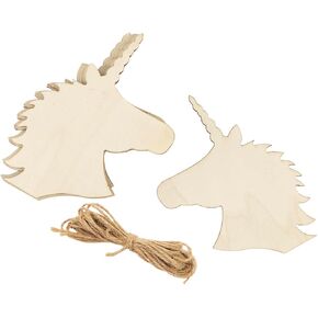 30 Pack 4 Inch Wood Unicorn Crafts Unfinished Wood Unicorn Cutouts Wooden Unicorn Hanging Ornaments DIY Unicorn Craft Gift Tags for Home Party Decoration Craft Project